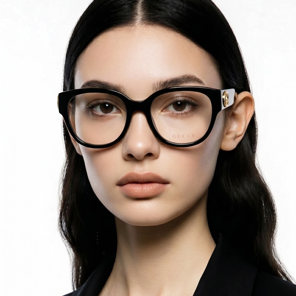 New Authentic Gucci Black Oversized Glasses GG1411O 004 - Picture 1 of 14